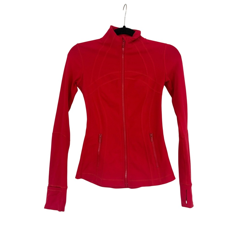 Lululemon Define Jacket Luon Full Zip Thumbholes Red Size 2